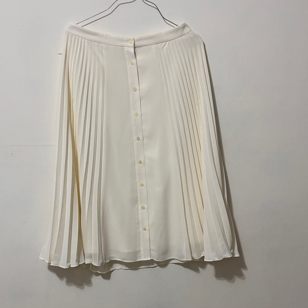 Banana Republic Cream Button-Front A-Line Skirt